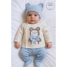Panfilia %100 Pamuk 0-3 Ay Bebek Hastane Çıkışı 3'lü Set / Yenidoğan / Zıbın