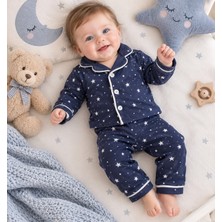 Emsta Baby Yıldız Desenli Uzun Kollu Bebek Pijama TAKIMI-%100