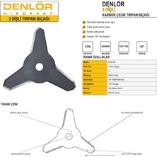 Denlör 3 Dişli Karbür Çelik Tırpan Bıçağı