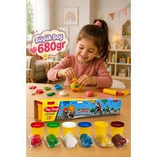 Heroes Dough Oyun Hamuru 6'lı Set 6 Renk 680 gr Merdane Hediyeli - Eğitici Yumuşak Okul Öncesi Oyun Hamuru