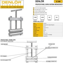 Denlör Profesyonel Boru Boğma Sıkma Su Kesme Mengenesi 45 cm Gümüş Renkli Dayanıklı Alaşım Çelik