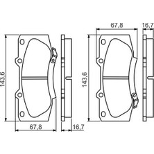 Bosch 0986495352 Ön Fren Balata Toyota Hilux Vigo 2,5l 2kdftv KUN35 4x4 10-> 044650K240-044650K260-044650K320