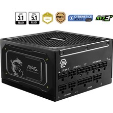 MSI Msı Mag A1000GL Pcıe5 Iı 1000W 80+ Gold Siyah Full Moduler Güç Kaynağı