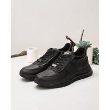 Marcomen 24176 Hakiki Deri Siyah Sneaker Günlük Ayakkabı
