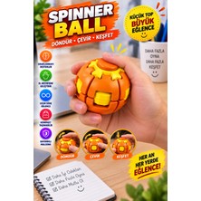 Medushop Turuncu Dönen Spinner Ball Top El Beceri Zeka Oyuncağı Renkli Döner Fidget Stres Oyuncağı