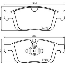 Brembo P86026 Ön Balata Volvo XC60 D3 (2015-17) D4 (15-17) T5 (2015-2017) T6 (2013=> (156) 31445986-31445985
