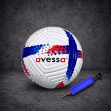 Muon Sports Çocuk ve Gençlere Özel Kaliteli , Pompa Hediyeli 4 Astar Renkli Ince Şerit Desenli No:5 Futbol Topu