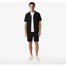 Nautica Erkek Siyah Regular Fit Keten Şort B65232T.0TB