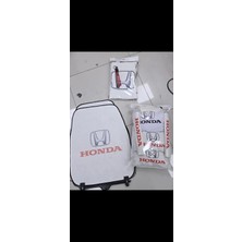 Şimika Beyaz Honda Super Set+Havlu Set+Paspas (Servıs Kılıf Yastık Kemer Torpido ve Sırt Havlu+Anahtarlık Hediye)