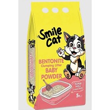 3 Adet Smile Kedi Kumu Bentonit 5 Lt Bebek Pudralı