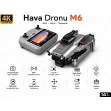 Atlt Atlantis M6 Hava Dronu 3 Kameralı Ekranlı Kumanda Elektikli Kamera Havada Sabit Kalma 360 Derece Engel Kaçınma Başsız Mod Rota Uçuşu 360 Derece Takla