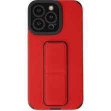 Apple iPhone 13 Pro Kılıf Mega Standlı Silikon - Kırmızı