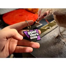 Gta 6 Logolu Özel Tasarım Anahtarlık - 3D Baskı - Çok Renkli