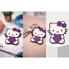 Hello Kitty Figürlü Anahtarlık - 3D Baskı - Mor