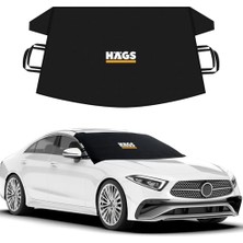 Aesco Haegs Buz ve Kar Önleyici Araç Ön Cam Örtüsü Brandası | Ağır Hizmet Tipi 600D Oxford Kumaş | Arabalar, Suv`lar, Kamyonetler Için Oto Ön Cam Koruyucu Güneşlik | Don Örtüsü (175X106CM) Std - Siyah