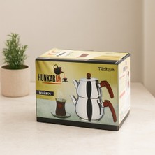 Dorasan Midi Boy Çelik Çaydanlık Seti - Kendinden Süzgeçli Renkli Bakalit Kulplu (0.5L/0.75L)