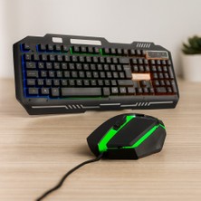 Dorasan USB Kablolu Rgb (Gökkuşağı) Işıklı Klavye ve Mouse Seti - 150 cm