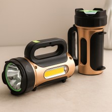 Dorasan 10W Solar & USB Şarjlı 2in1 El Feneri - Renkli Smd LED