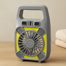 USB Şarjlı 2in1 Mini Fan ve Fener 10W – 2 Kademe, Su Geçirmez, Taşınabilir