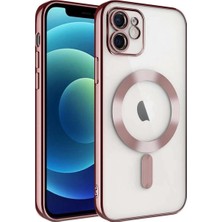 Fantastik Store iPhone 12 Lüx Magsaff Lazer Silikon Kılıf (Kamera Korumalı)