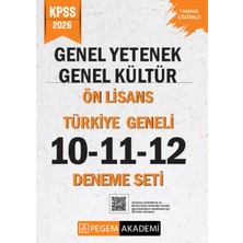 Pegem Akademi Yayıncılık 2026 Kpss Genel Yetenek Genel Kültür Ön Lisans Tamamı Çözümlü Türkiye Geneli 10-11-12 (3'lü Deneme Seti)