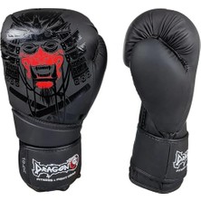 Aesco Dragon Yakuza Muay Thai, Kick Boks ve Boks Eldiveni Siyah (10 Oz)