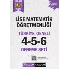Pegem Akademi Yayıncılık 2026 Meb Ags Öabt Lise Matematik Öğretmenliği Tamamı Çözümlü Türkiye Geneli 4-5-6 (3'lü Deneme Seti)