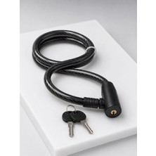 Anahtarlı Çelik Halat Kilit 12 mm Güçlü Bisiklet Kilidi 80 cm Pvc Kaplamalı Elektrikli Scooter ve Motosiklet Uyumlu - Lisinya