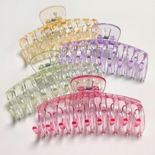 Fantastik Store 11 cm Oval Büyük Şeffaf Renkli Mandal Toka 1 Adet