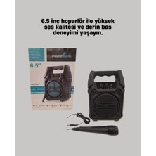 Taşınabilir 6.5” Bluetooth Hoparlör USB Tf Kart Mikrofonlu Şarjlı Sistem - Lisinya