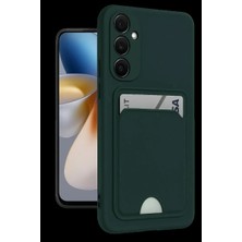 Cotton Soft Samsung Galaxy A16 5g Kılıf Kelvin Kartvizitli Silikon - Koyu Yeşil