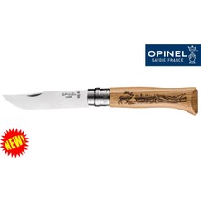Aesco Opinel Inox No:8 Meşe Saplı Geyik Desenli Paslanmaz Çelik Çakı