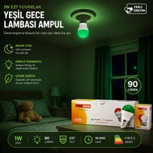 Akıllı Bayi 10 Adet 1W E27 Yeşil Yuvarlak Gece Lambası LED Ampul EAMP-075