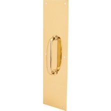 Aesco Prime Line Ürünler J 4578 Kapı Pull Tabak, 4-Inç x 40,6 Cm, Oval Sap, Pirinç Cilalı