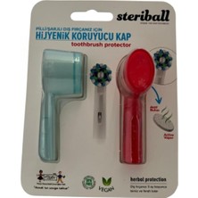 Aesco Steriball Şarjlı Diş Fırçası Hijyenik Koruyucu Kap Beyaz Pembe 2'li