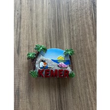 Aesco Pharus Patara Magnet, Plaj Temalı Dekoratif Buzdolabı Magneti, Palmiye ve Deniz Manzaralı, El Yapımı Turistik Hediyelik Eşya