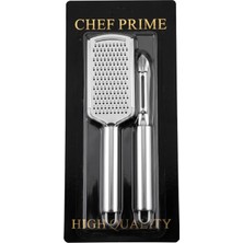 Aesco Smartizi Chef Prime Full Metal Mutfak Seti - Paslanmaz Çelik El Rendesi ve Sebze Soyucu
