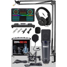Aesco Midex Stüdyo Ekipmanları Private Paket-5 Cx2 Mikrofon VS22 Ses Kartı Stüdyo Kayıt Seti