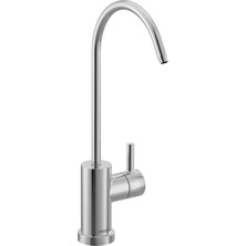 Aesco Moen F7660 Mat Siyah Sip Modern Tek Kolu Yüksek Ark Içecek Musluk, F7660BL, Krom