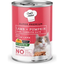Aesco Chef's Choice Kuzu Etli ve Balkabağı Ezmeli Yetişkin Kedi Yaş Maması, 400 G x 12 Adet