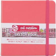 Aesco Royal  Eskiz Defteri, 80 Yaprak, 12 x 12 Cm, Mercan Kırmızısı