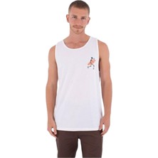 Aesco Hurley Tank Printing Press Flamengue Erkek Beyaz Tank Top