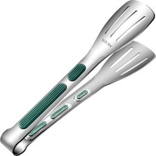 Aesco 304 Çelik 23 cm Silver Mutfak Biftek Barbekü ve Ekmek Maşası CIN627