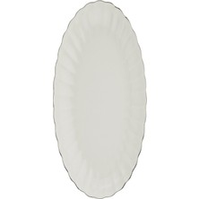 Aesco Kütahya Porselen Bone Luz Platin File Kayık Tabak 27X19CM Tekli BNLZF28KY220