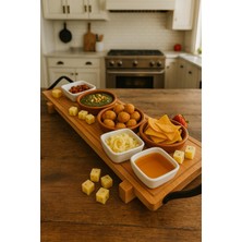 Aesco Pratikoutdoor Ahşap Servis ve Sunum Tahtası, Masif Kuruyemiş ve Meyve Sunum Tahtası, Kahvaltı Sunum Tepsisi - 70 cm