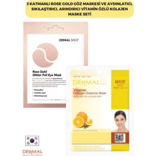 Aesco Dermal 3 Katmanlı Rose Gold Göz Maskesi ve Aydınlatıcı, Sıkılaştırıcı, Arındırıcı Vitamin Özlü Kolajen Mask