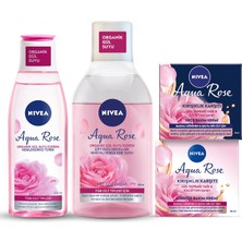 Aesco Aqua Rose Gül Suyu Içeren Çeyiz Seti, Makyaj Temizleme Suyu 400ML, Tonik 200ML, Gündüz ve Gece Kremi