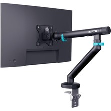 Aesco Özel Tasarım Tekli Monitör Kolu Max 35" 10KG Taşıma Kapasiteli Mekanik Yaylı Hızlı Tak-Çıkar (Vidasız Montaj)