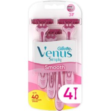 Aesco Gillette Simply Venus 3 Kullan At Kadın Tıraş Bıçağı 4'lü