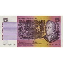 Banknoting Avustralya 5 Dolar 1985-89 Çok Çok Temiz+